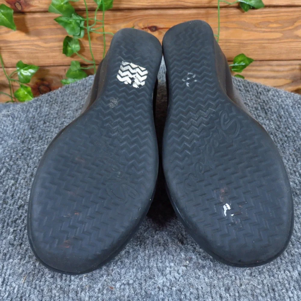 Skechers Rumblers-Frilly Womens Wedge Loafer Size 8 Work Office Charcoal Grey